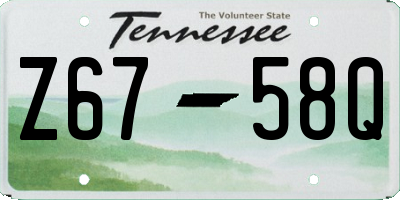 TN license plate Z6758Q