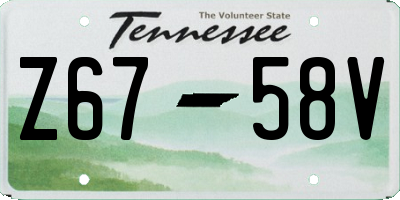 TN license plate Z6758V