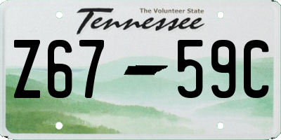 TN license plate Z6759C
