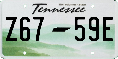 TN license plate Z6759E
