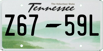 TN license plate Z6759L