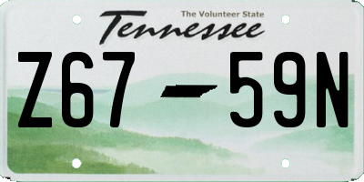 TN license plate Z6759N