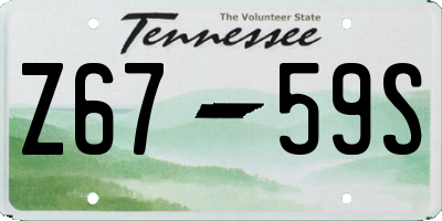 TN license plate Z6759S