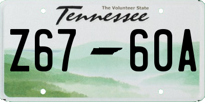 TN license plate Z6760A