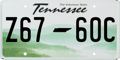 TN license plate Z6760C
