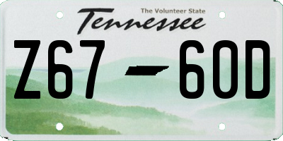TN license plate Z6760D