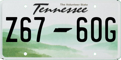 TN license plate Z6760G