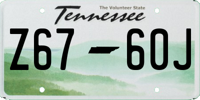 TN license plate Z6760J