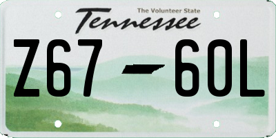 TN license plate Z6760L