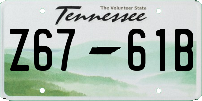TN license plate Z6761B