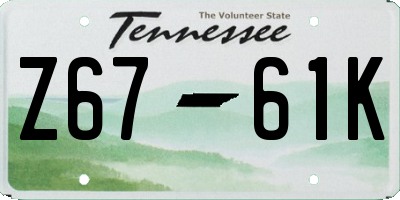 TN license plate Z6761K