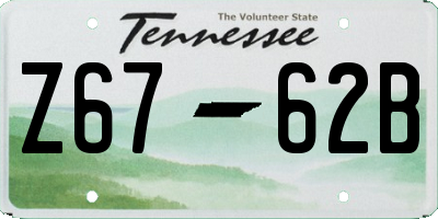 TN license plate Z6762B