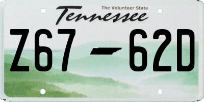 TN license plate Z6762D