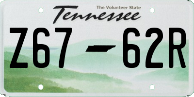 TN license plate Z6762R