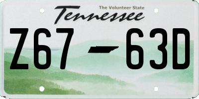 TN license plate Z6763D