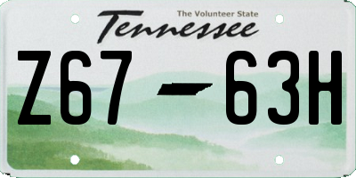 TN license plate Z6763H