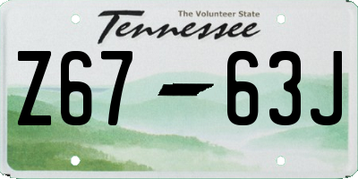 TN license plate Z6763J