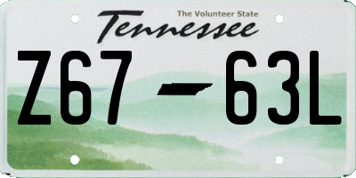 TN license plate Z6763L