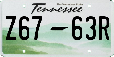 TN license plate Z6763R