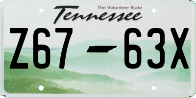 TN license plate Z6763X