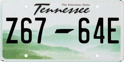 TN license plate Z6764E