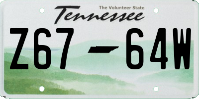 TN license plate Z6764W