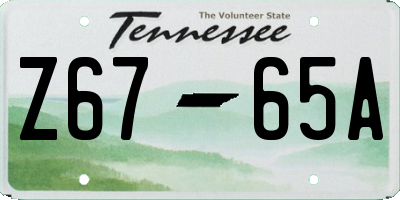 TN license plate Z6765A