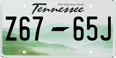 TN license plate Z6765J