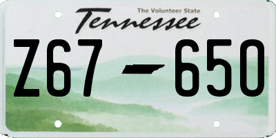 TN license plate Z6765O
