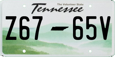 TN license plate Z6765V
