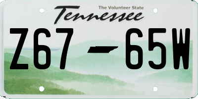 TN license plate Z6765W