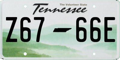 TN license plate Z6766E