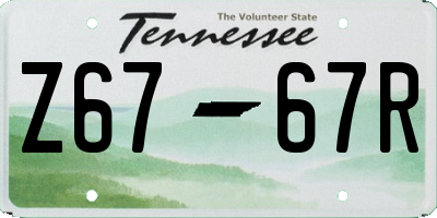 TN license plate Z6767R