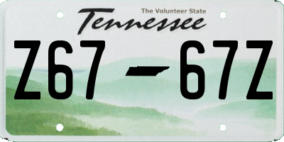 TN license plate Z6767Z