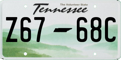 TN license plate Z6768C