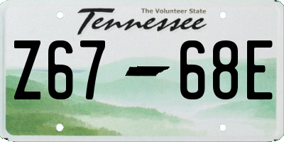 TN license plate Z6768E