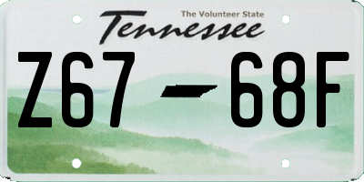TN license plate Z6768F