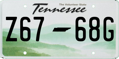 TN license plate Z6768G