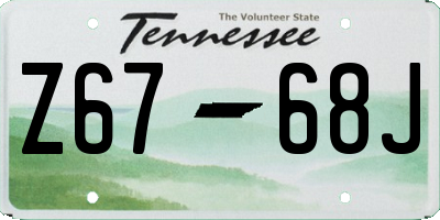 TN license plate Z6768J