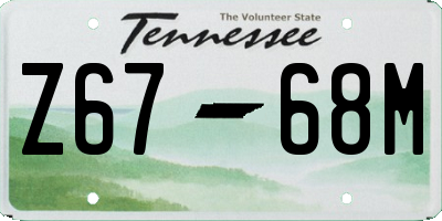 TN license plate Z6768M
