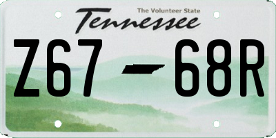 TN license plate Z6768R