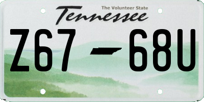 TN license plate Z6768U
