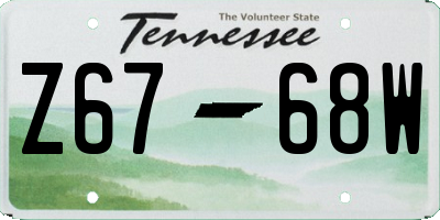 TN license plate Z6768W