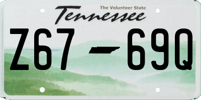 TN license plate Z6769Q