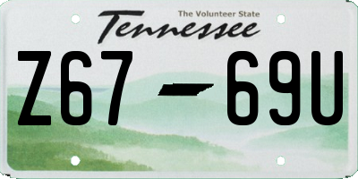 TN license plate Z6769U