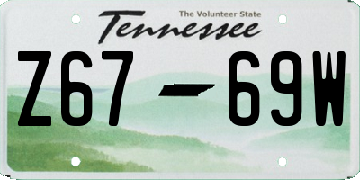 TN license plate Z6769W