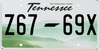 TN license plate Z6769X