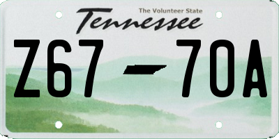 TN license plate Z6770A