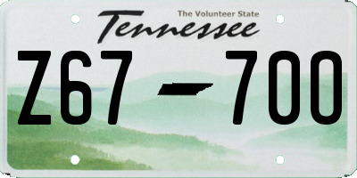 TN license plate Z6770O