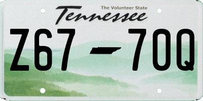 TN license plate Z6770Q
